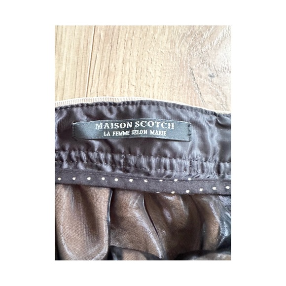 Maison Scotch Metallic Brown Skirt with Black Waistband - Picture 3 of 6